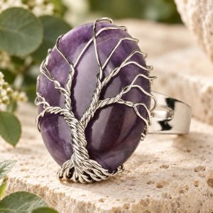 Bague Arbre de Vie Pierre Naturelle