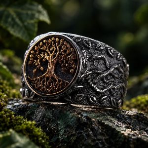 Bague Arbre de Vie Vintage - Dorure et Argenterie