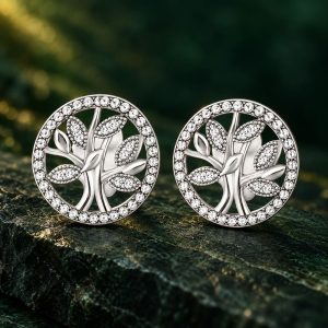 Boucles d'Oreilles Arbre de Vie Argent