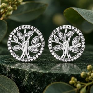Boucles d'Oreilles Arbre de Vie Argent