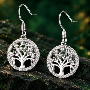 Boucles d'Oreilles Arbre de Vie Strass