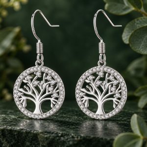 Boucles d'Oreilles Arbre de Vie Strass