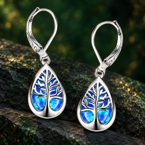 Boucles d'Oreilles Arbre de Vie à Crochet