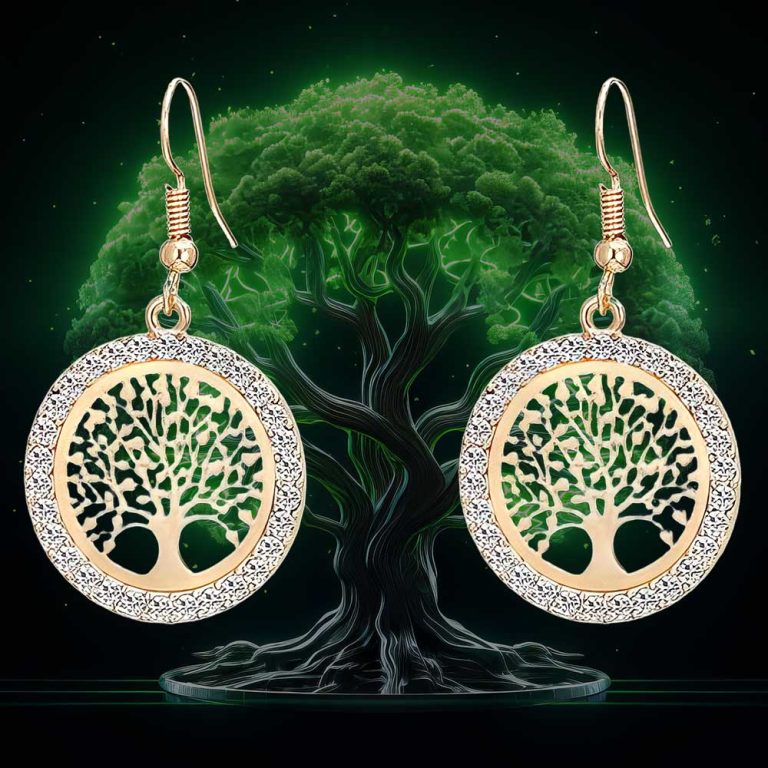 Boucles D'oreilles Pendantes Arbre De Vie En Bois - ISLAND PIERCINGS - Style Bohème Naturel