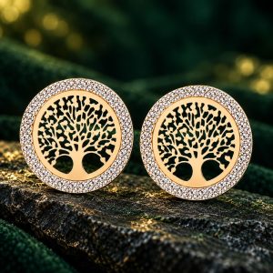 Boucles d'Oreilles Pendantes Arbre de Vie