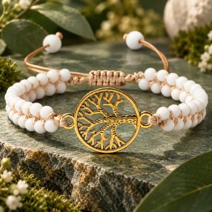 Bracelet Arbre de Vie Pierres de Porcelaine