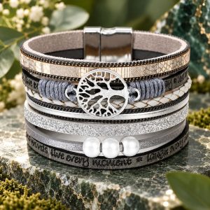 Bracelet Cuir Arbre de Vie