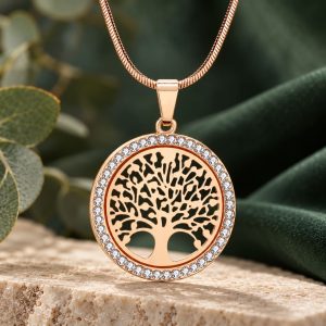 Collier Arbre de Vie Or Rose Plaqué