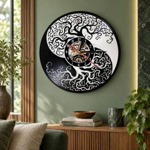 Horloge Vinyle Arbre de Vie - Yin Yang