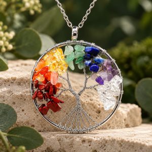 Pendentif Arbre de Vie 7 Chakras