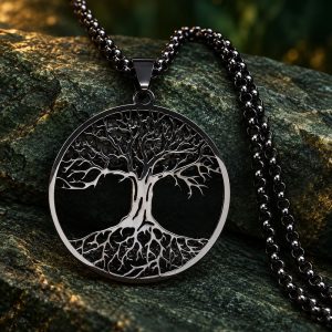 Pendentif Arbre de Vie Couleur Noir pour Homme