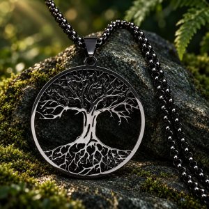 Pendentif Arbre de Vie Couleur Noir pour Homme