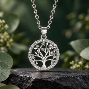 Pendentif Arbre de Vie Strass Argent Massif