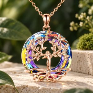 Pendentif Femme Arbre de Vie Abstrait