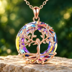 Pendentif Femme Arbre de Vie Abstrait