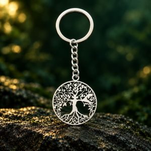 Porte Clés Rond Arbre de Vie Homme