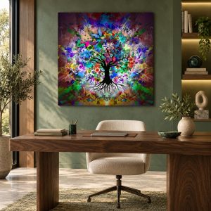 Tableau Abstrait Arbre de Vie