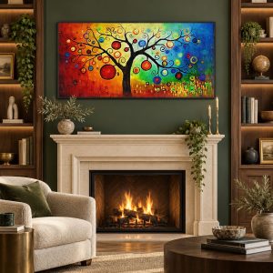 Tableau Arbre de Vie Multicolore Original