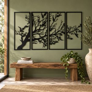 Tableau Arbre de Vie en Bois – 4 Panneaux
