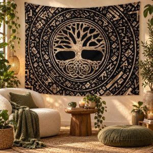 Tenture Arbre de Vie Celtique – Runes Viking