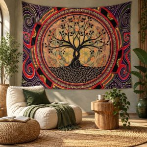Tenture Murale Arbre de Vie Abstrait