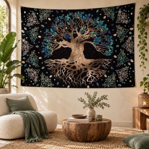 Tissu Mural Arbre de Vie Resplendissant