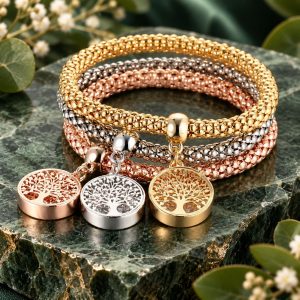 Triple Bracelet Arbre de Vie Fantaisie