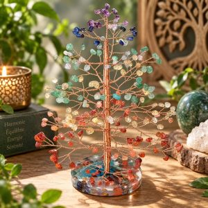 Arbre de Vie 7 Chakras en Pierres Naturelles